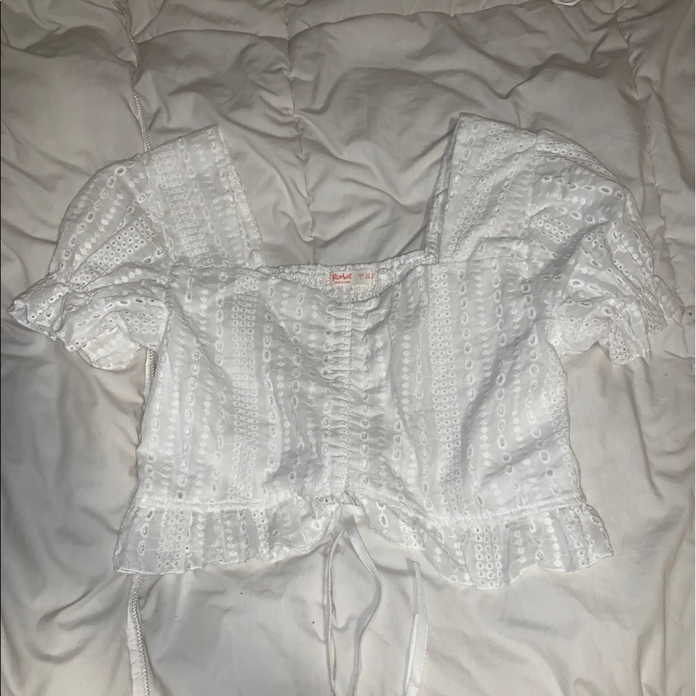 White adjustable crop top